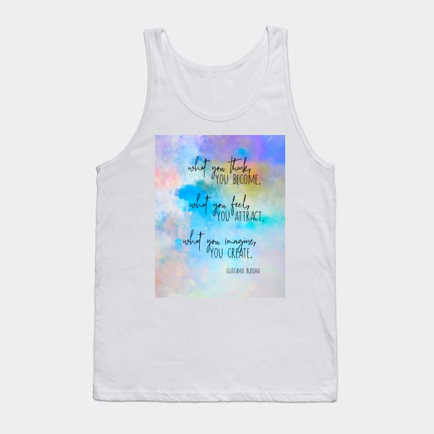 Motivational Buddha Quote On Watercolor Tank Top by art64